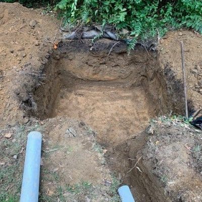 large hole dug into the ground